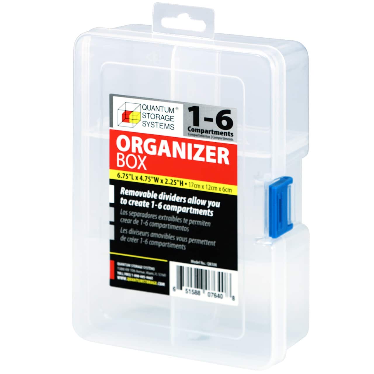 Quantum Storage Systems® Clear 1-6 Compartment Storage Boxes